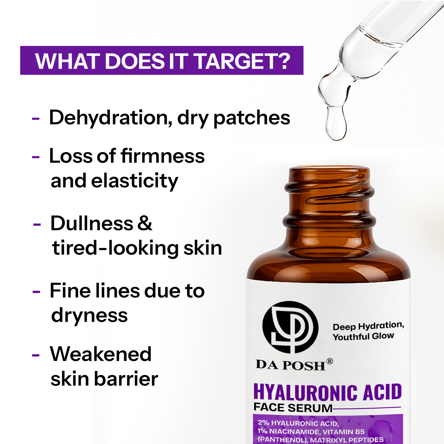 Daposh Hyaluronic Acid Face Serum – Deep Hydration & Youthful Glow