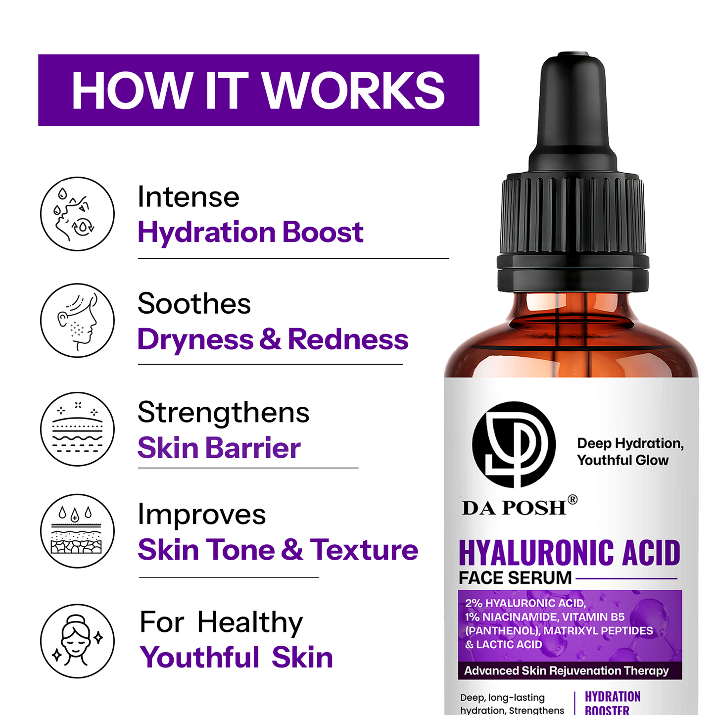 Daposh Hyaluronic Acid Face Serum – Deep Hydration & Youthful Glow