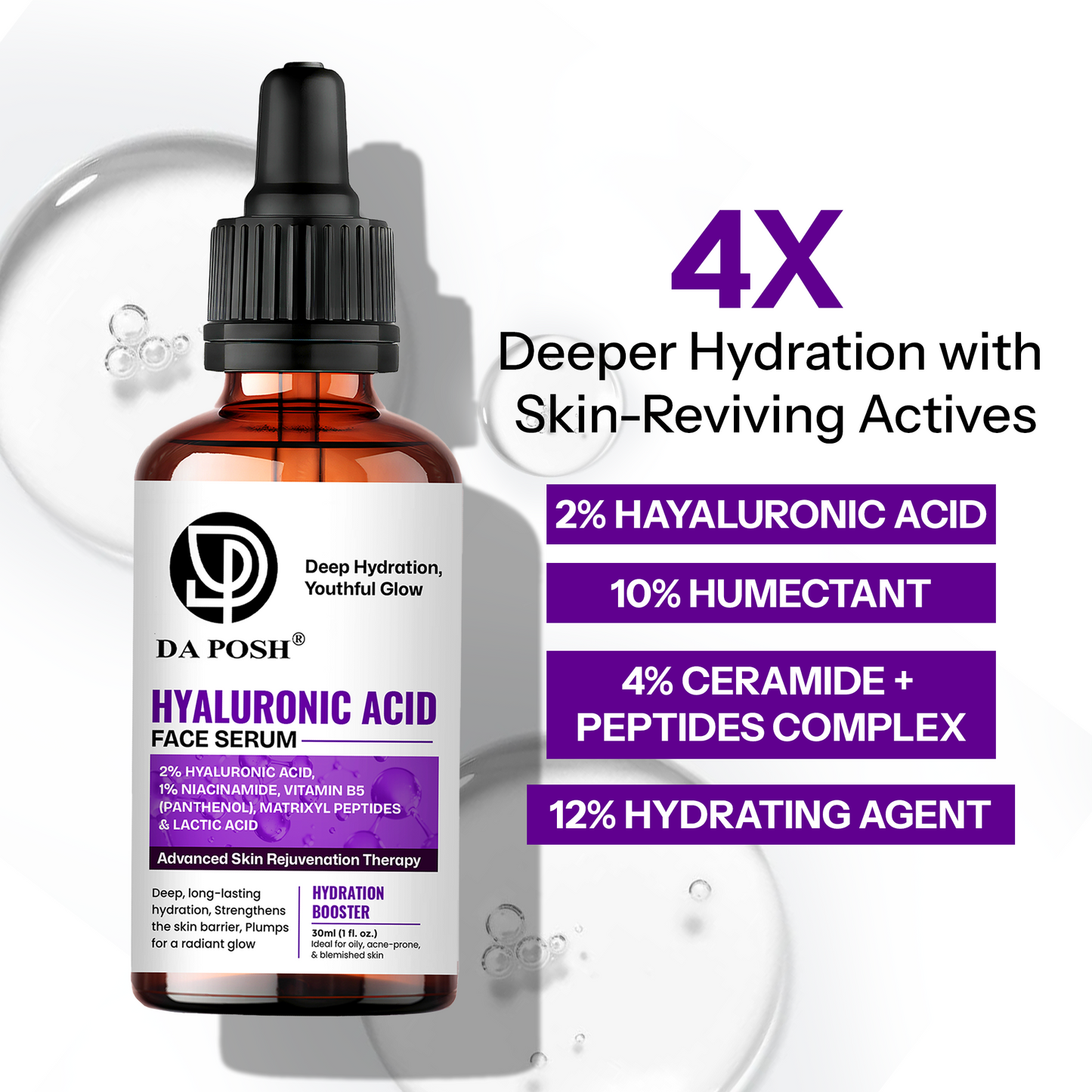 Daposh Hyaluronic Acid Face Serum – Deep Hydration & Youthful Glow