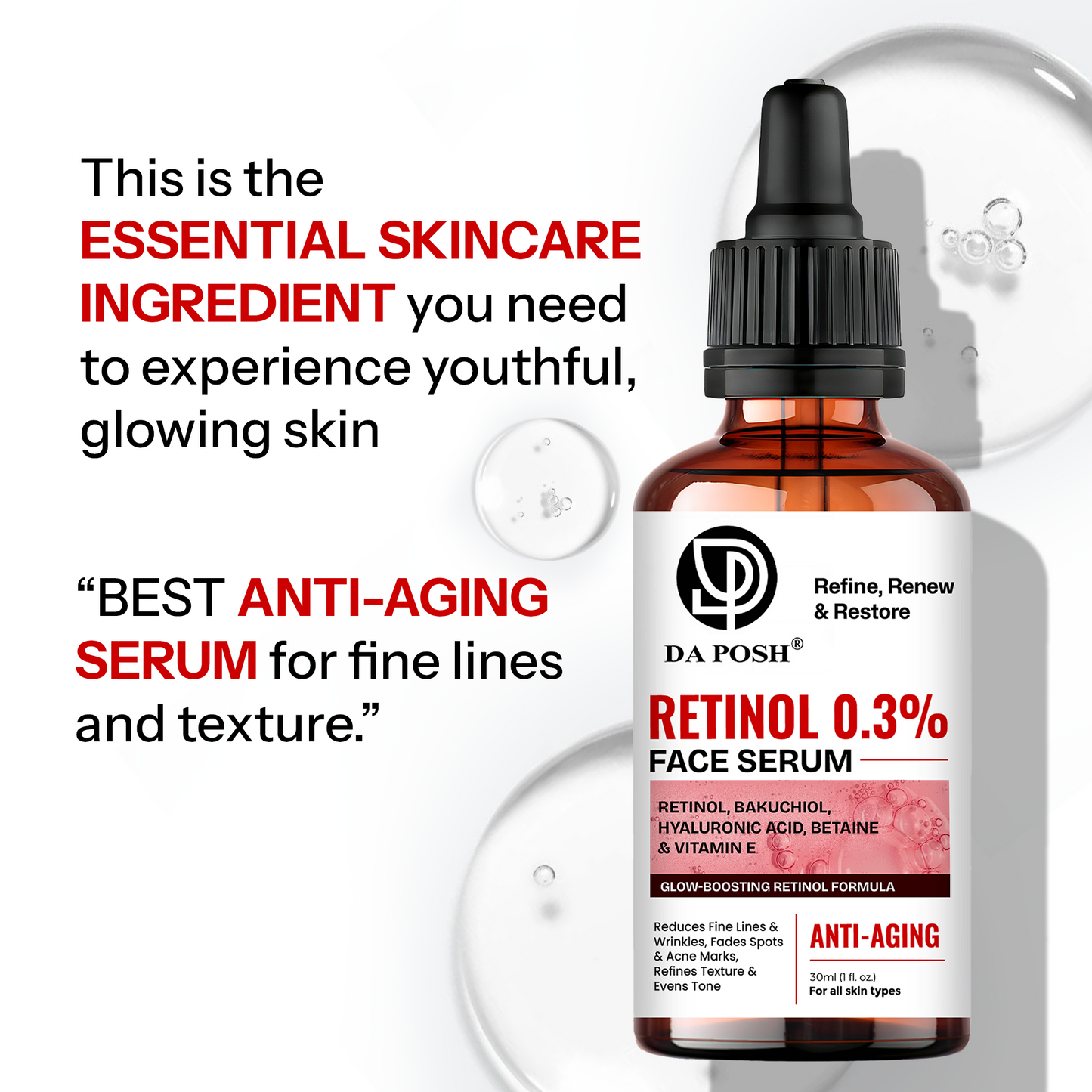 Daposh Retinol 0.3% Serum – Advanced Anti-Aging & Skin Renewal