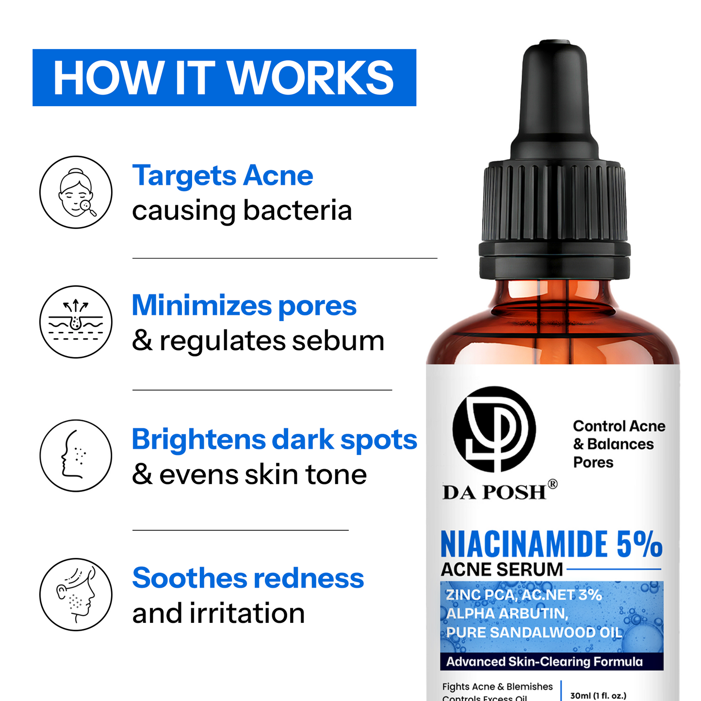Daposh Niacinamide 5% Acne Serum – Clearer Skin, Balanced Pores
