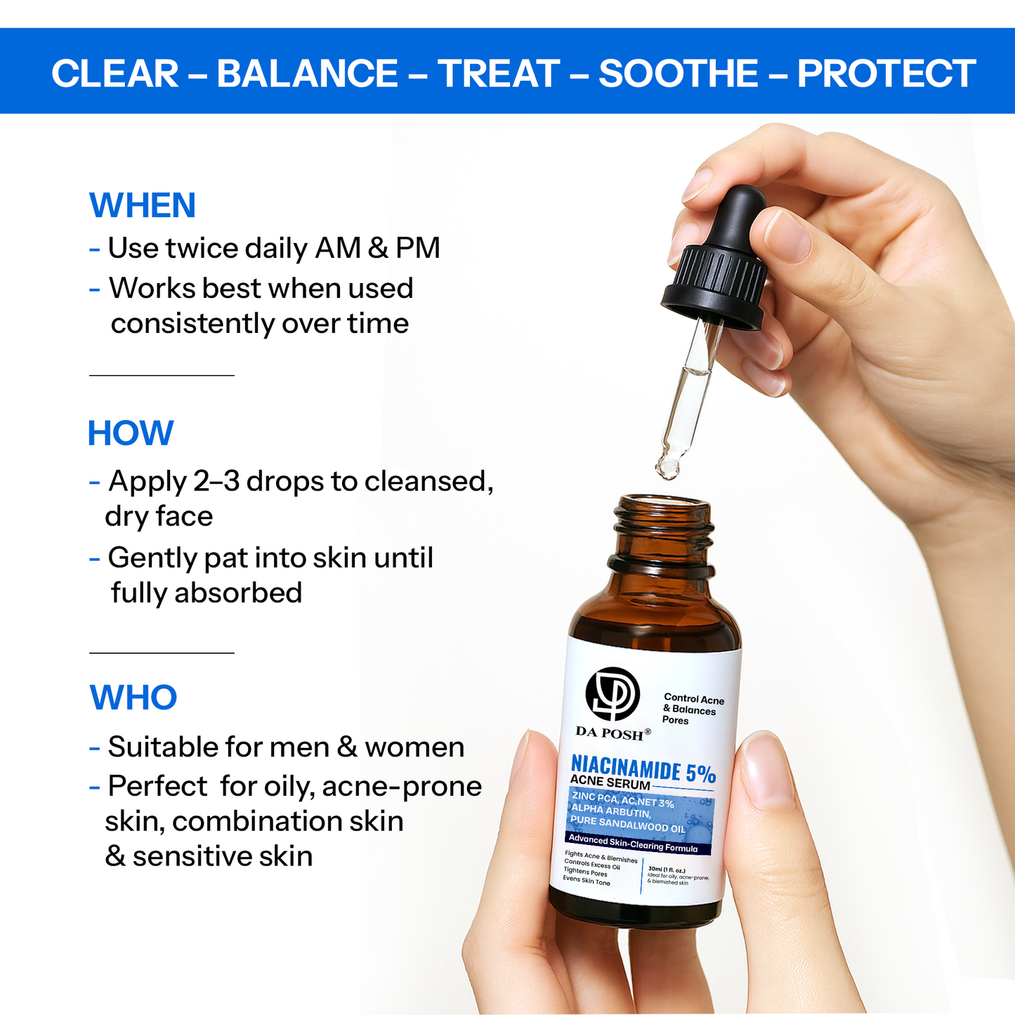 Daposh Niacinamide 5% Acne Serum – Clearer Skin, Balanced Pores