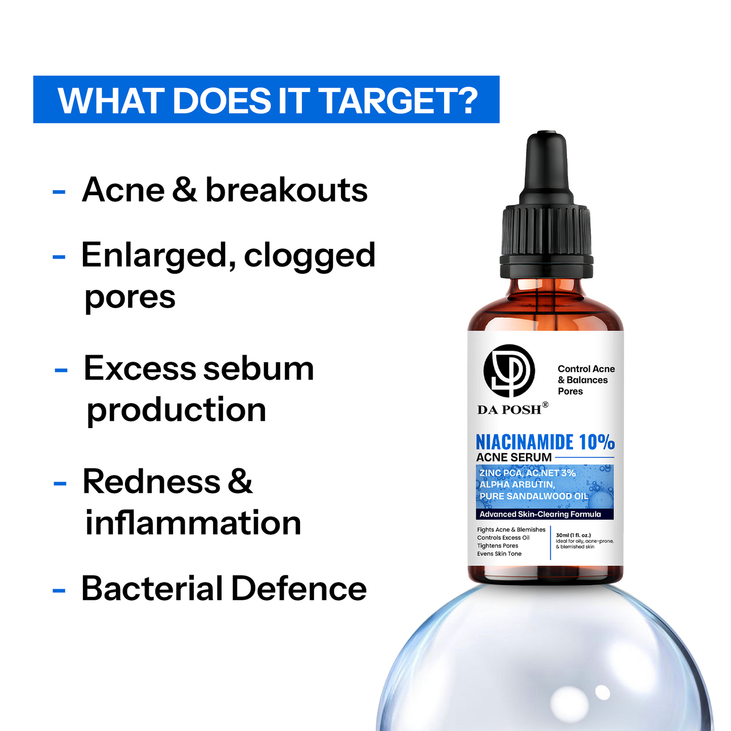 Daposh Niacinamide 10% Acne Serum – Clearer Skin, Balanced Pores