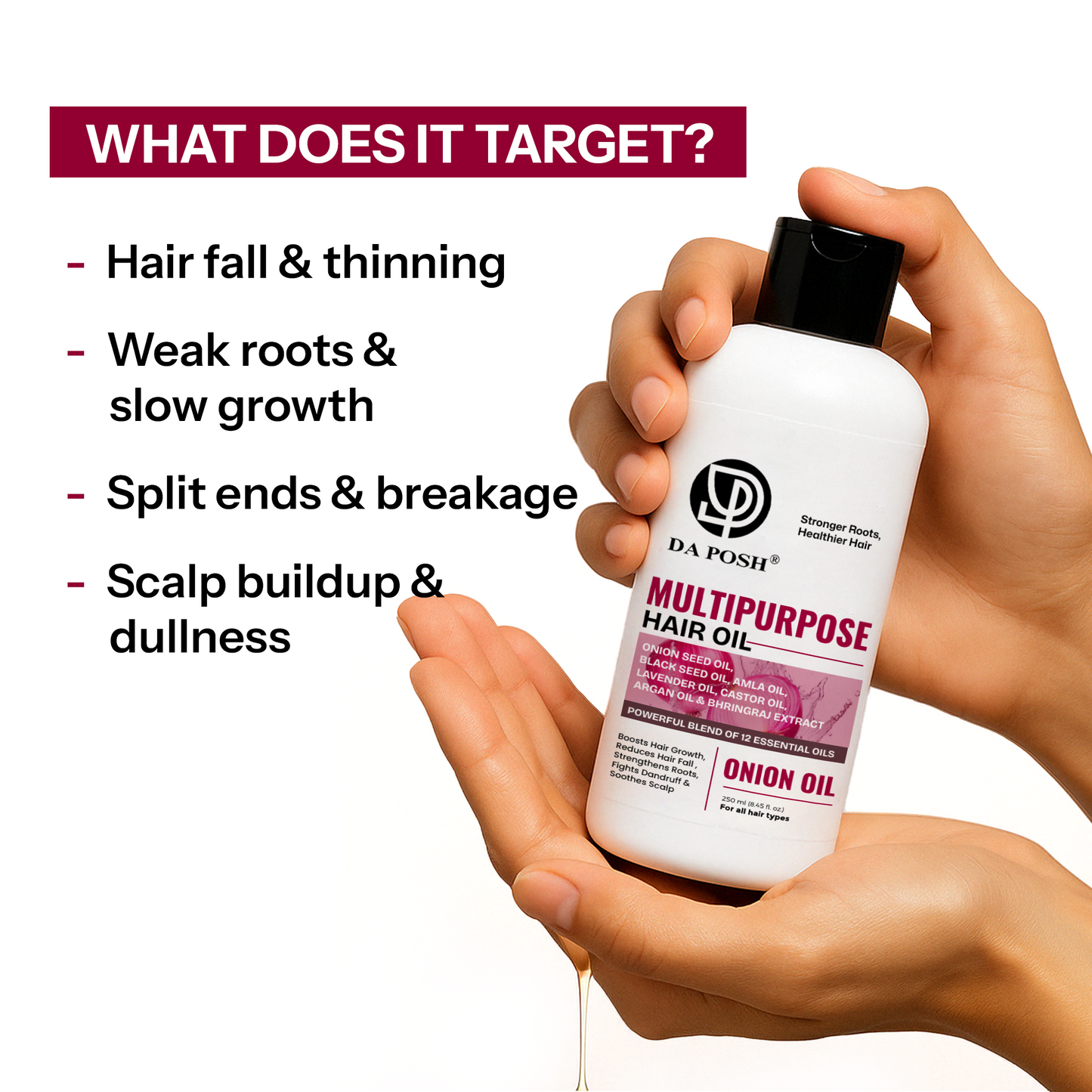 DA POSH Multipurpose Hair Oil – Stronger Roots & Healthier Hair