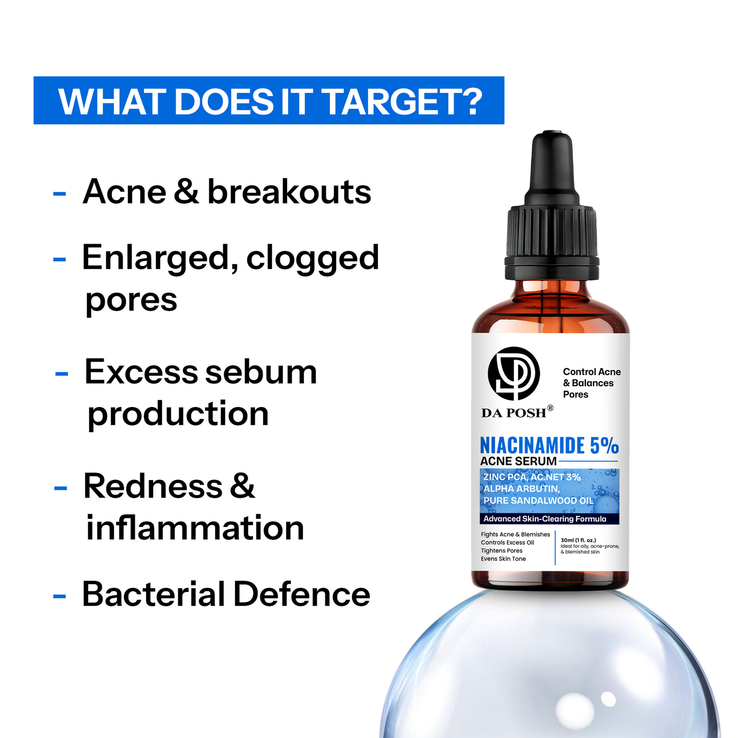 Daposh Niacinamide 5% Acne Serum – Clearer Skin, Balanced Pores