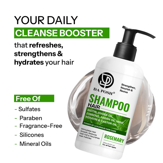 DA POSH Hair Shampoo with Biotin, Rosemary, Argan & Castor Oil | Hair Growth & Hair Fall Control