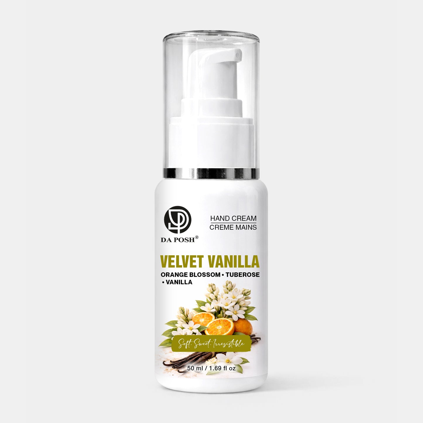 DA POSH Velvet Vanilla Hand Cream – Orange Blossom, Tuberose & Vanilla | 50 ml