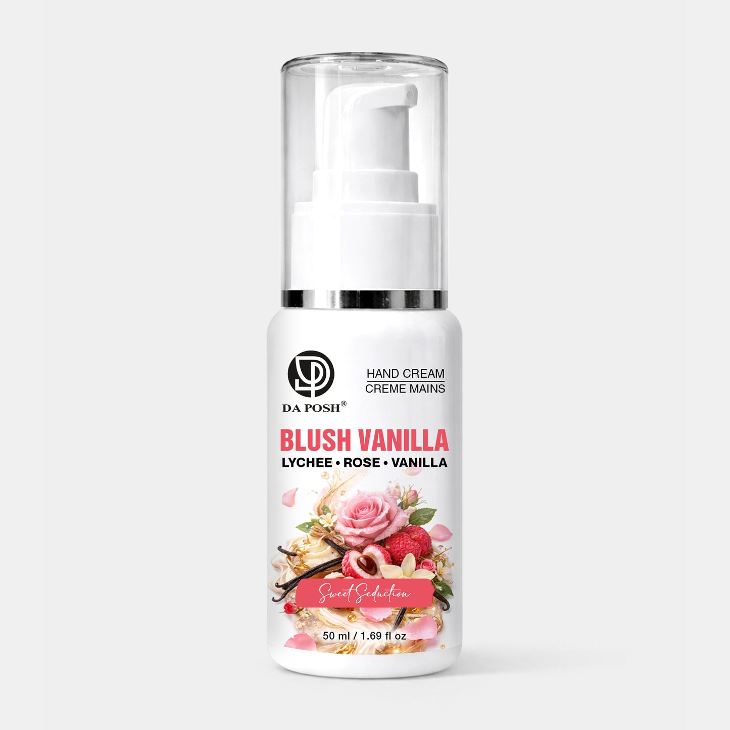 DA POSH Blush Vanilla Hand Cream – Hydrating Hand Moisturizer with Lychee, Rose & Vanilla – 50ml